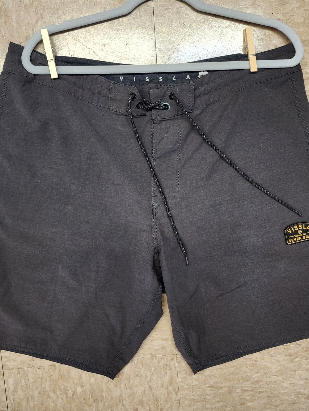 VISSLA Men's Charcoal Swim Board Shorts